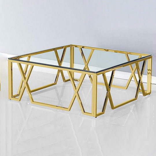 Liza Designer Coffee Table with Clear Glass Top
