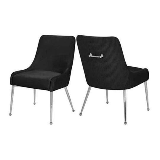 Nanci Black Dining Chair with silver Leg