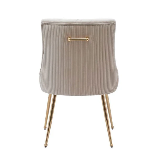 Nanci beige Dining Chair with gold Leg
