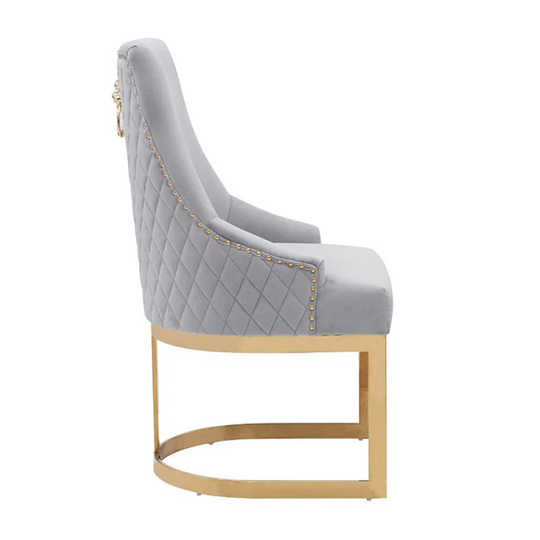Johny Grey Gold with Loin Head Dining Chair