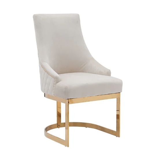 Johny Beige Gold with lion head Dining Chair