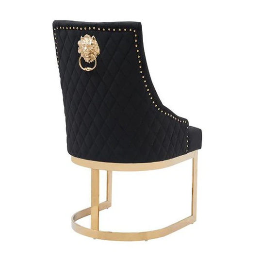 Johny Black gold with lion head Dining Chair
