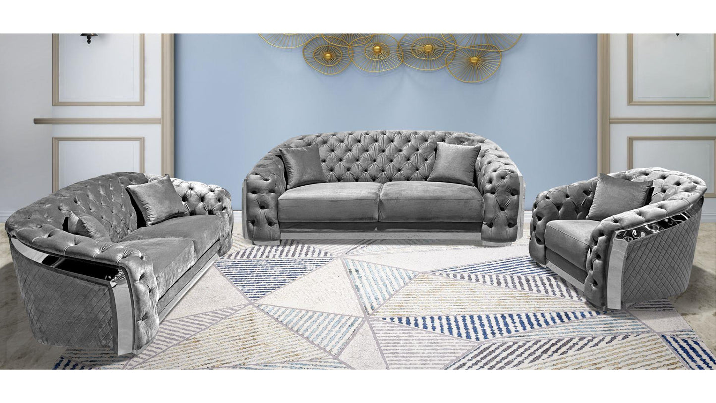 Hilton 3 pc livingroom set - Gray