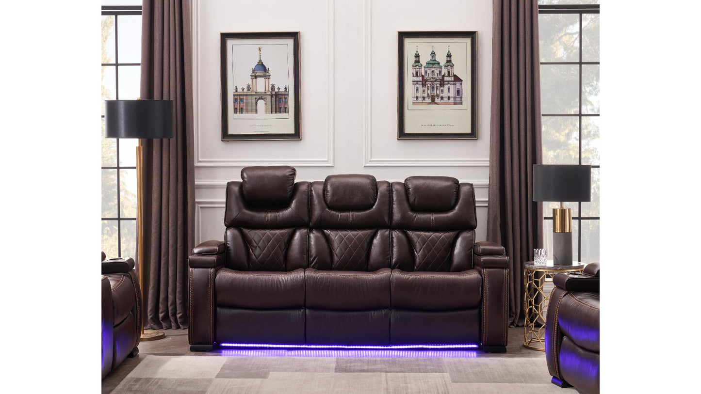 L1665-LEXUS-SOFA W/DD TRAY,POWER & USB-BLACK