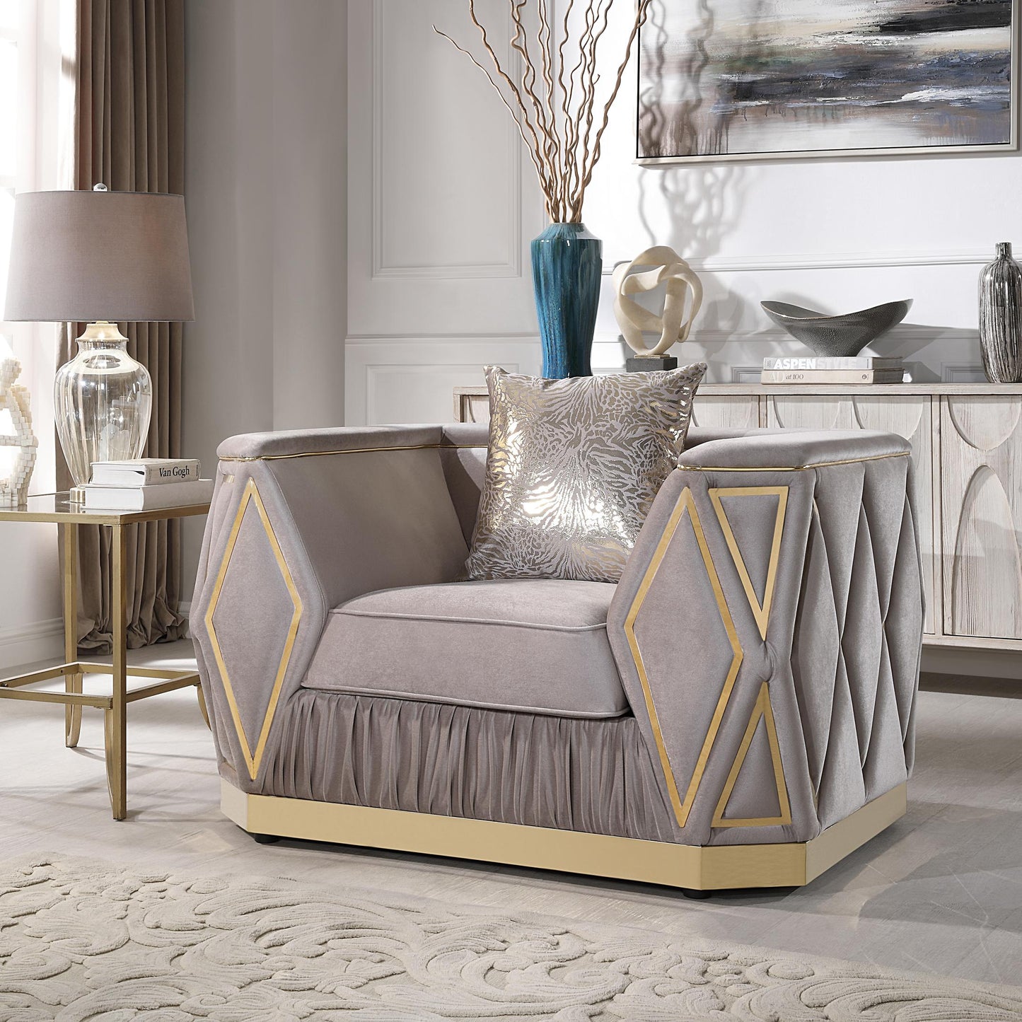 Kibali Taupe Sofa – Modern Upholstered Living Room Sofa (L8725)