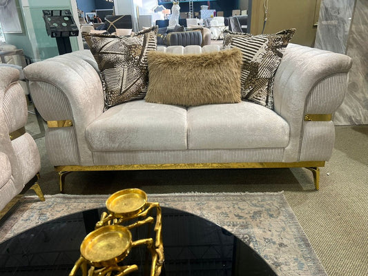 Beige 3 Pieces Sofa Set - 389(390)