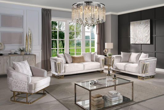 Diamond Sofa Set – Black & Beige Elegance