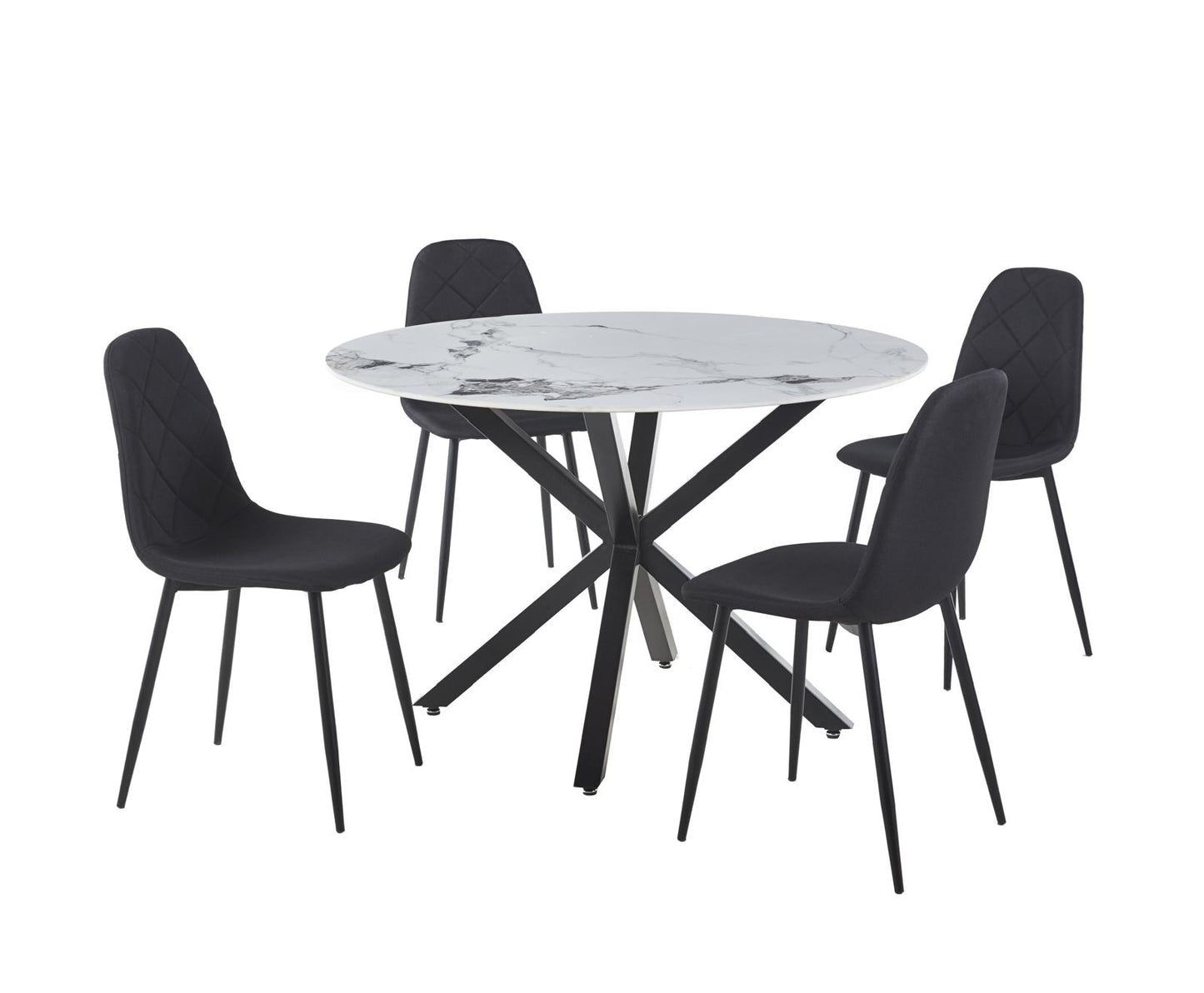 Dining Set 5pcs -DT-17 BK CH - 150 BK