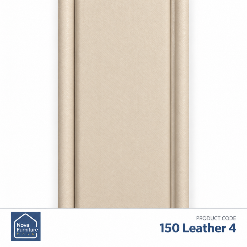 150 Leather 4 cream leather-look PVC wall panel, 6 inches wide and 9 feet 6 inches long