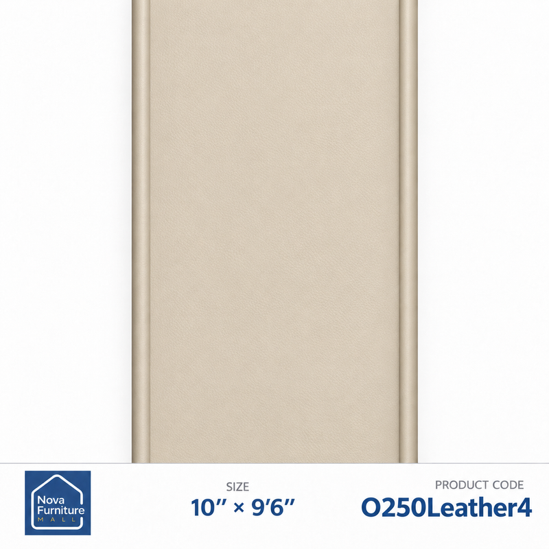 O250Leather4 wide cream leather-look PVC wall panel, 10 inches wide and 9 feet 6 inches long