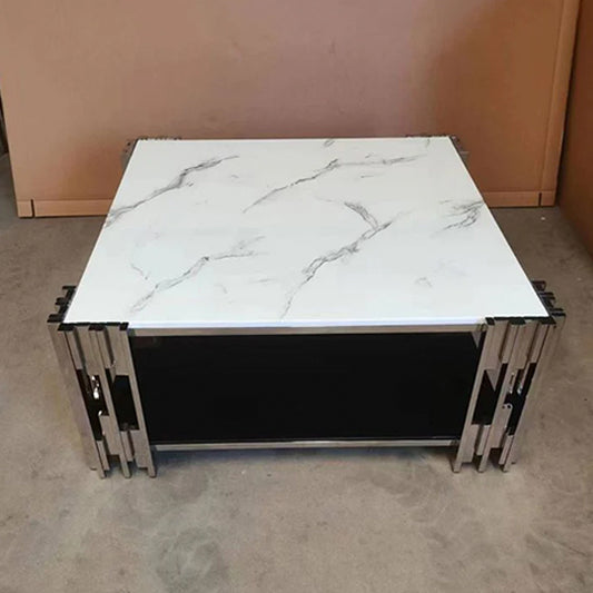 Modern Marble-Top Expandable Coffee Table