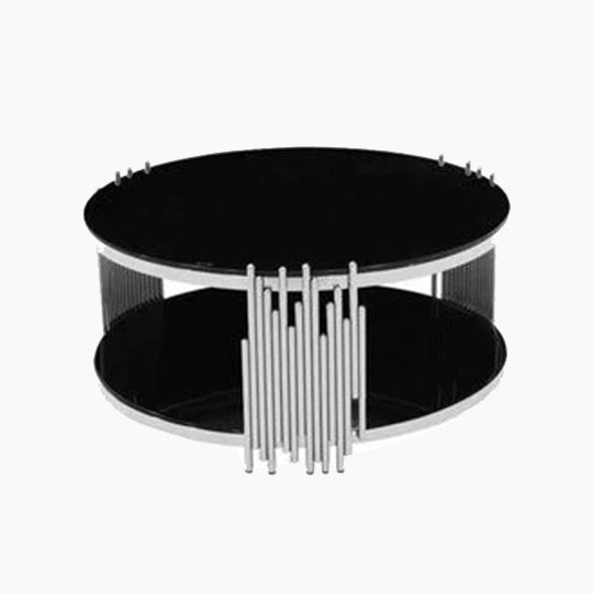 Rubin Chrome Black Glass Coffee Table