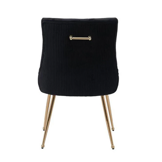 Nanci black Dining Chair with gold Leg