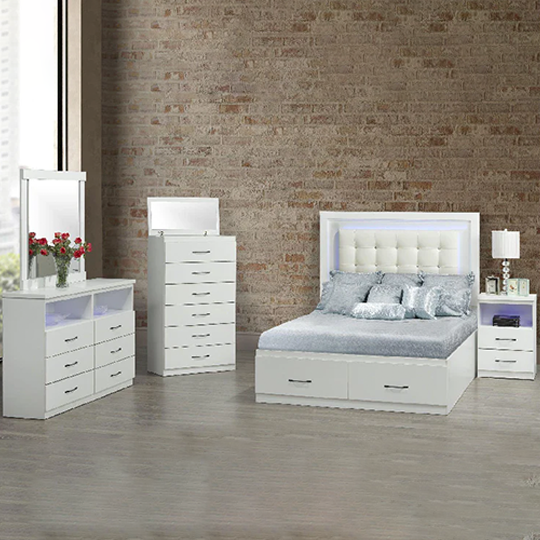 Modern White Bed  Only- NB-186