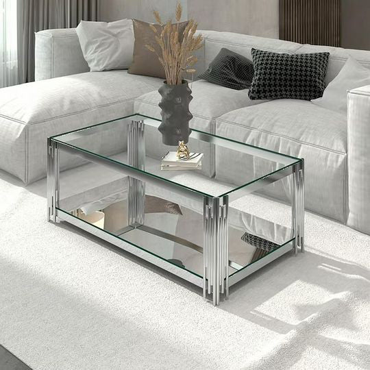 Clark Rectangular Silver Coffee Table