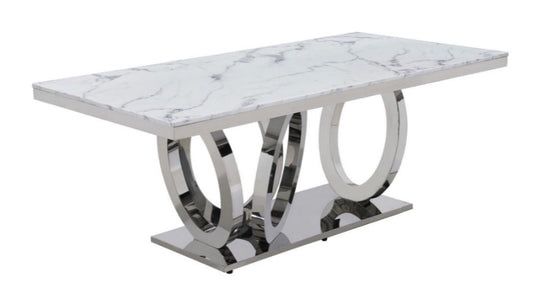 935-989 Marble and Silver Dining Table