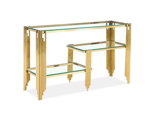 Console BS13 Gold avec surface en verre trempé