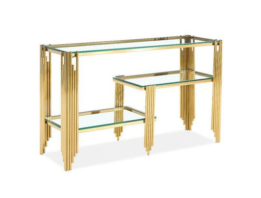 BS13 Gold Console with Tempered Glass Surface