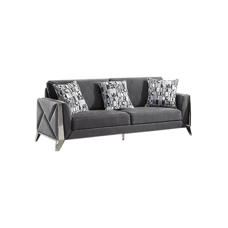 L5725 – Diana Sofa – Grey (3 pcs set: Sofa, Loveseat & Chair)