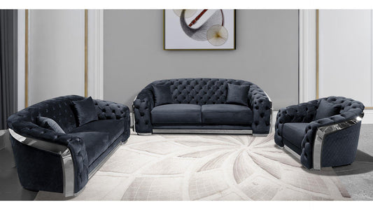 Hilton 3 pc livingroom set - Black