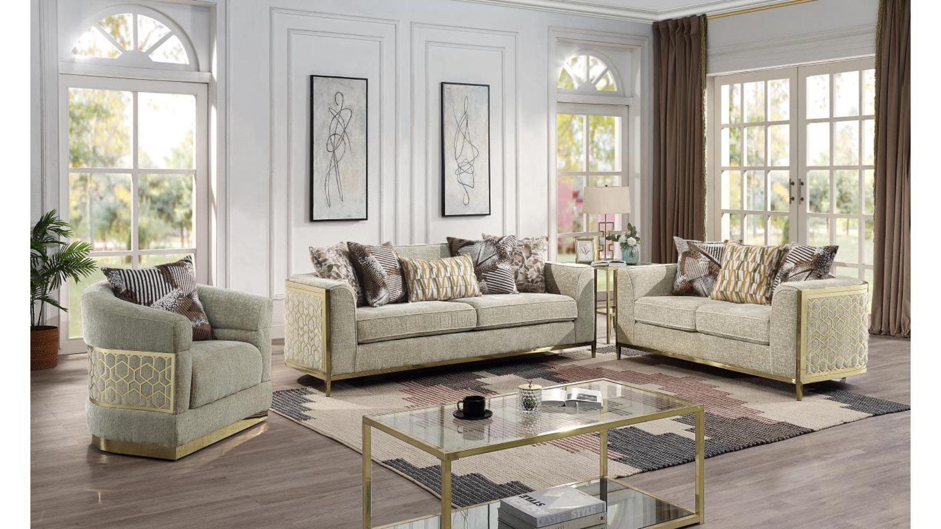 ALANA 3 pc living set in Beige – Nova Furniture Mall Inc