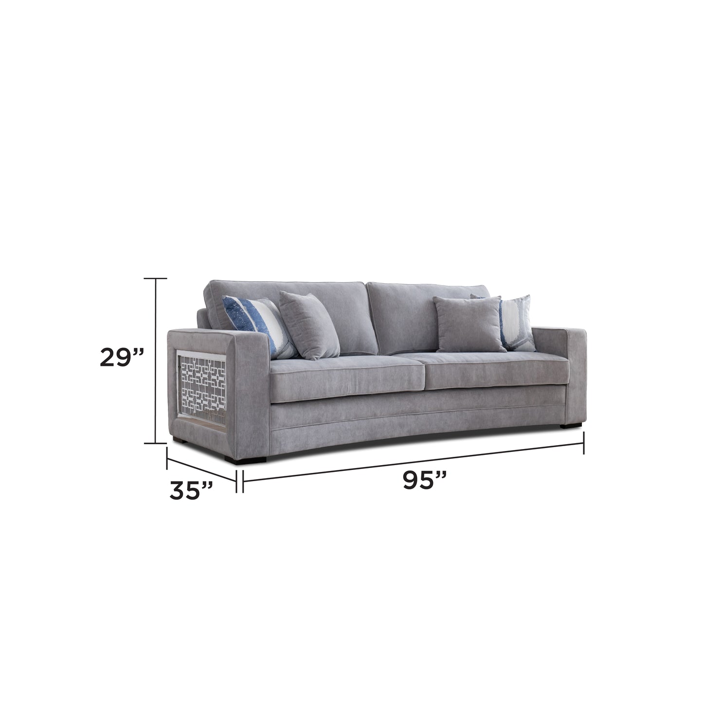 Havana Grey Sofa – Modern Upholstered Living Room Sofa (L7925)
