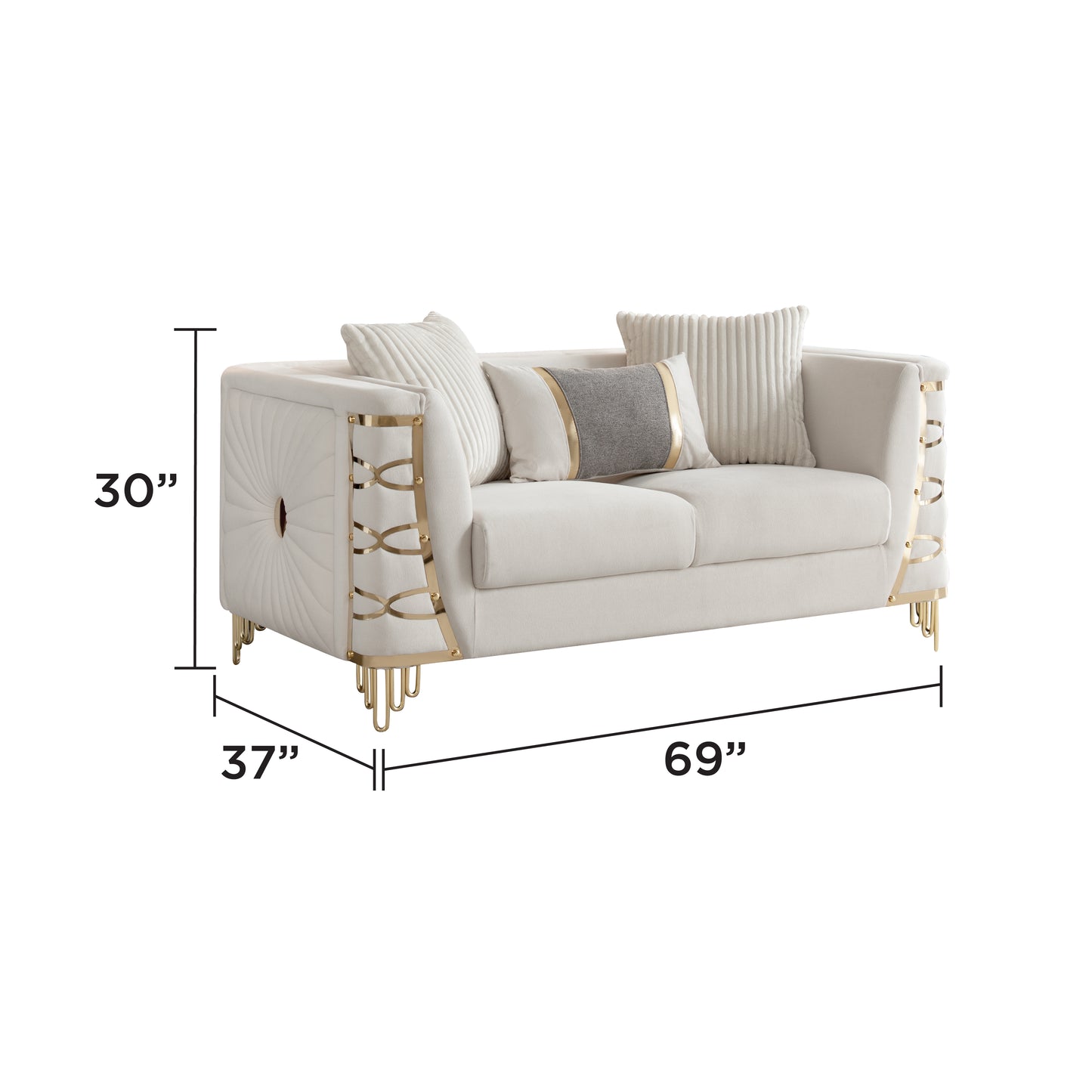 Contessa Beige Sofa – Elegant Upholstered Living Room Sofa (L8125)