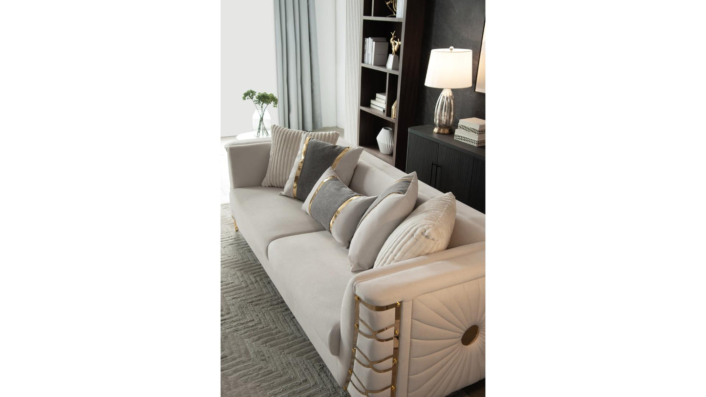 Contessa Beige Sofa – Elegant Upholstered Living Room Sofa (L8125)