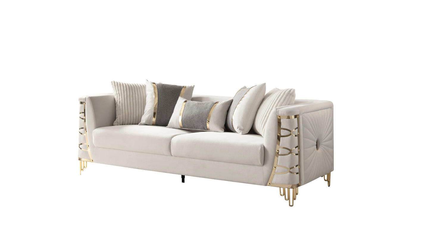 Contessa Beige Sofa – Elegant Upholstered Living Room Sofa (L8125)