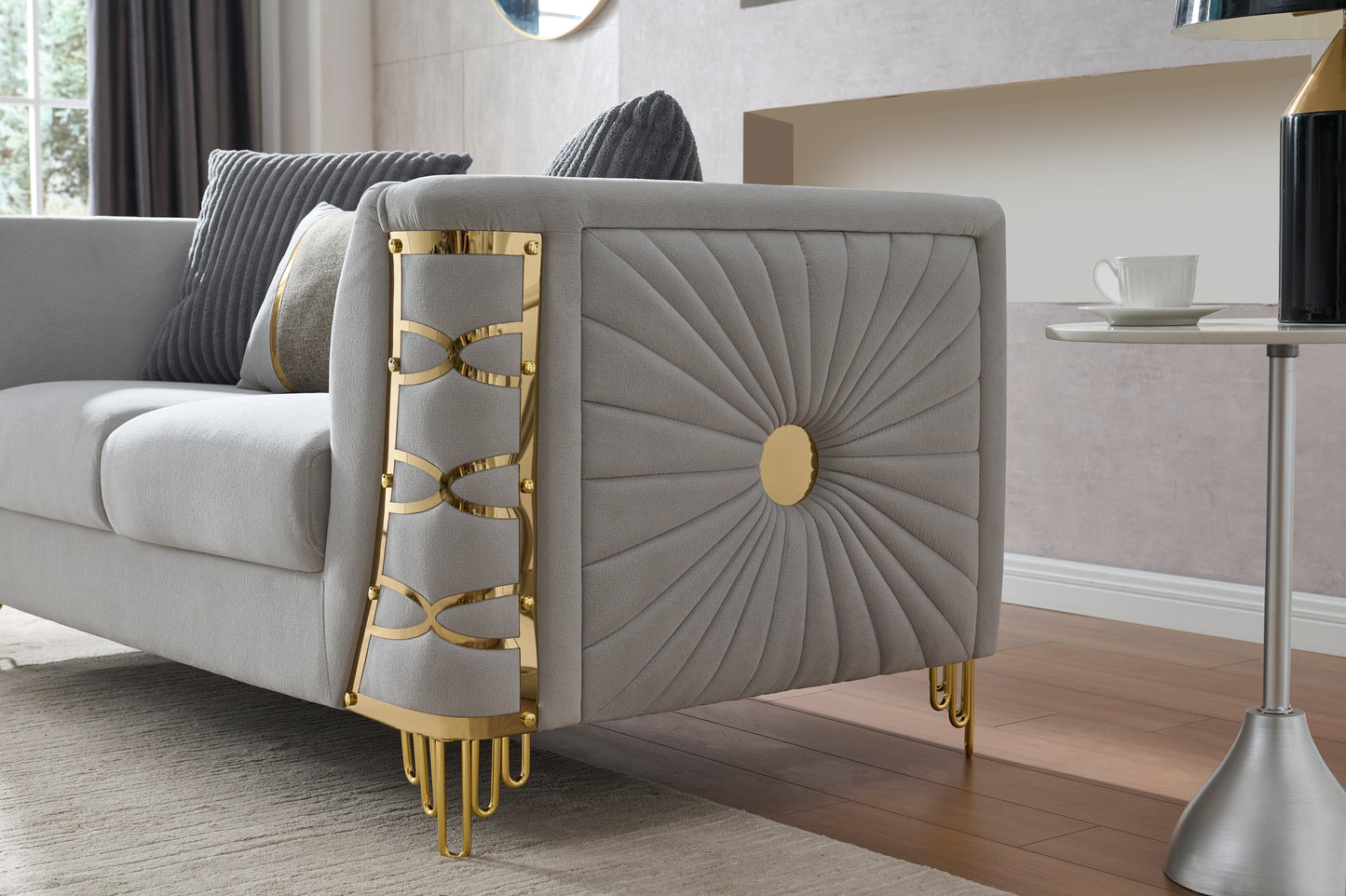 Contessa Grey Sofa – Elegant Modern Upholstered Living Room Sofa (L8125)