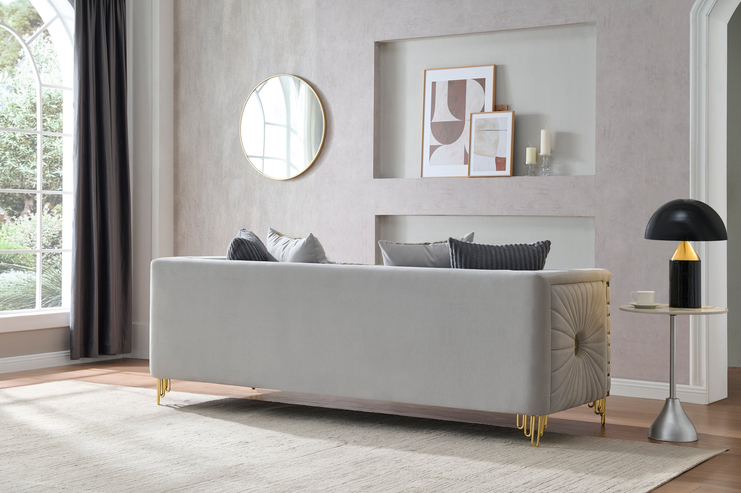 Contessa Grey Sofa – Elegant Modern Upholstered Living Room Sofa (L8125)