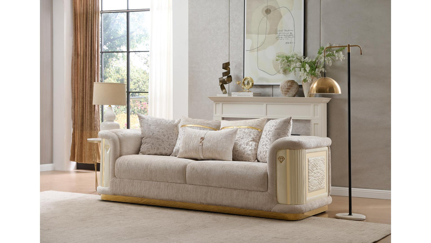 Bona Beige Sofa – Modern Upholstered Living Room Sofa (L8225)