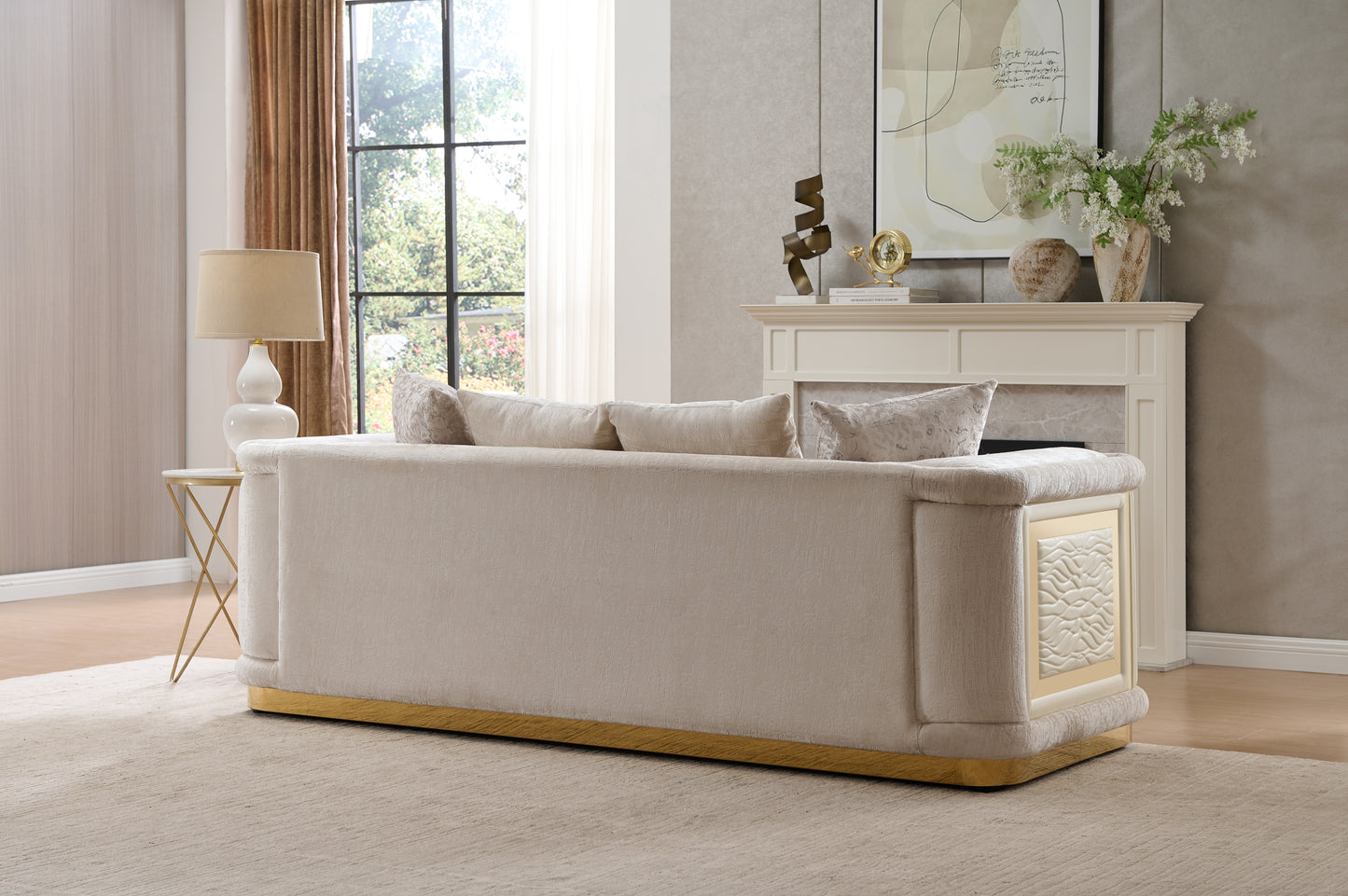 Bona Beige Sofa – Modern Upholstered Living Room Sofa (L8225)
