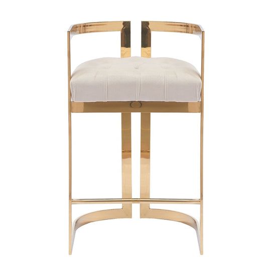 Lina  Beige Velvet with Gold Counter Chair