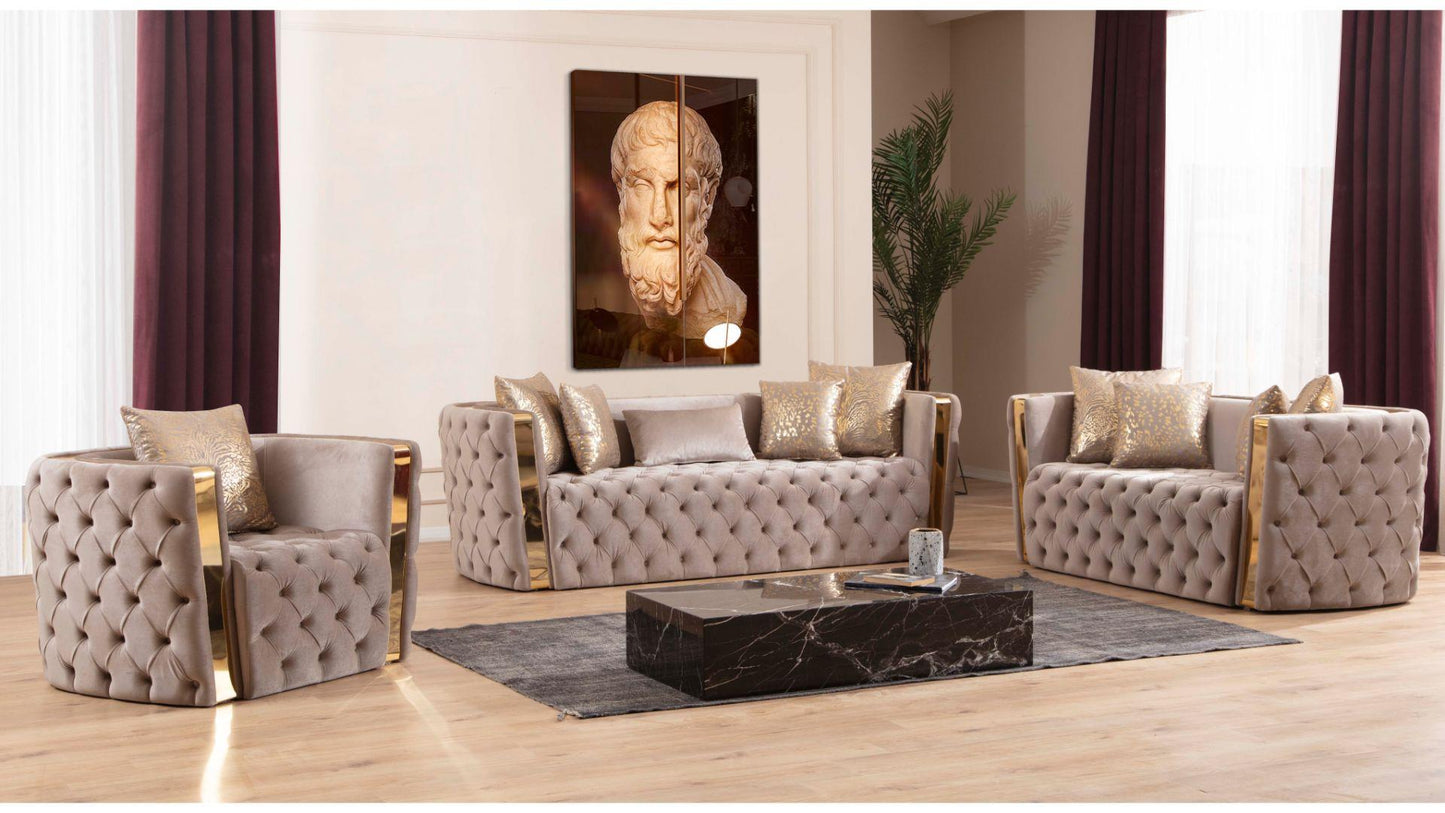 NAOMI 3 pieces (living room ) Sofa set - TAUPE