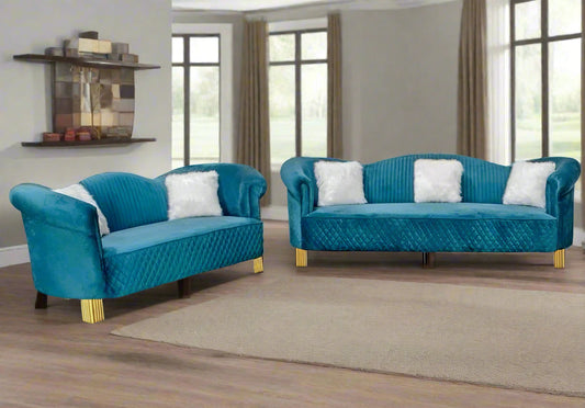 Oliviea Blue Living Room Set