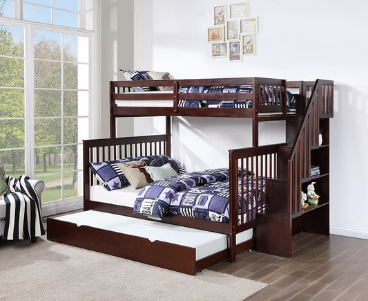 Bunk Bed B-1850 (Single/Double)- Reversible Stairs