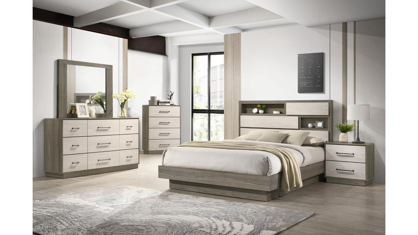 B1731-GEM - 5 Pcs Bedroom Set Grey Oak