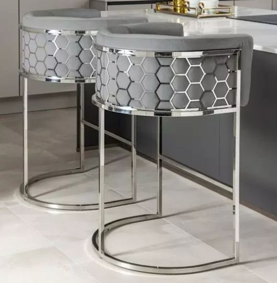 Grey Silver Barstool