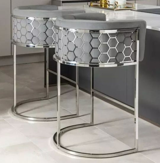 Grey Silver Barstool