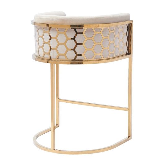 Beige with Gold Barstool