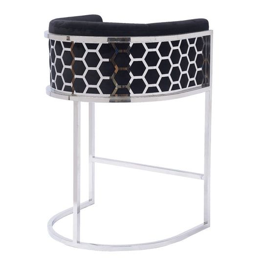 Black Silver Barstool