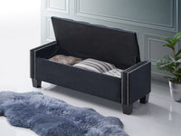 Black Velvet Storage Bench IF-6201