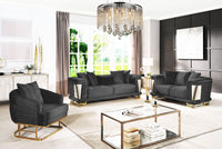 Diamond Sofa Set – Black & Beige Elegance