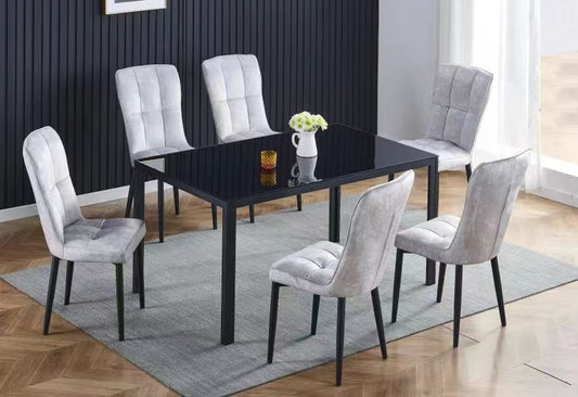 Dining Set 7pcs - DT-10 CH-100 BK/GR