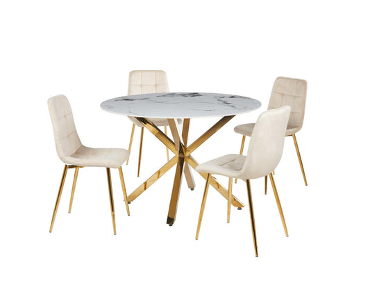 Dining Set 5pcs -DT-17 GD / CH-170 GD/BG