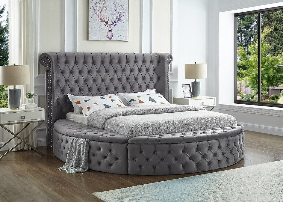 grey-velvet-fabric-bed-with-deep-button-tufting-and-3-storage-benches