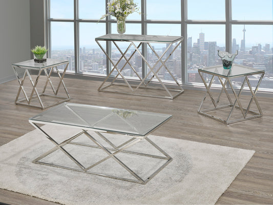 Glass Table Top with Stainless Steel Legs IF-2352 IF-2353