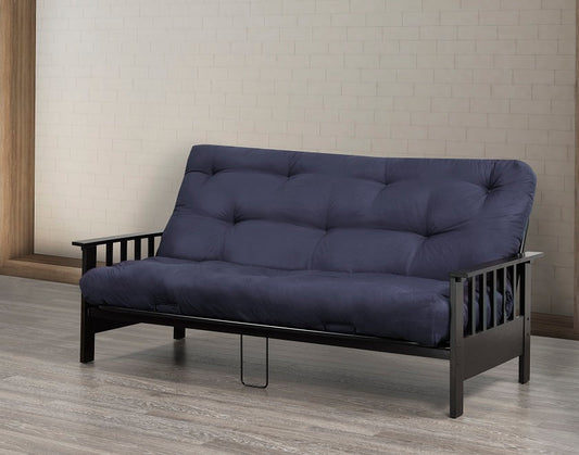 Metal Futon Frame With Espresso Wooden Arms IF-245