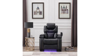 L1665-LEXUS-SOFA W/DD TRAY,POWER & USB-BLACK & Brown